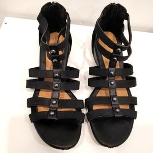 Croft & Barrow Black Ortholite Gladiator Sandals Size 9